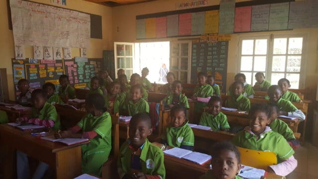 Une classe de l'école associative L'île aux enfants
