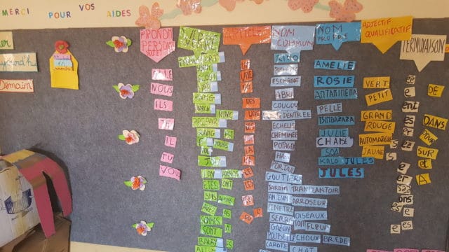Un tableau de l'école associative L'île aux enfants