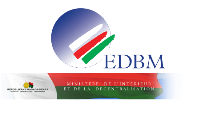 Les logos de l'EDBM et du Ministère de l'Intérieur et de la Décentralisation malgache