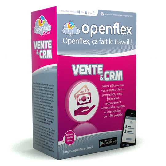 Le module Vente et CRM d'Openflex utilisé par Écris-moi un biscuit