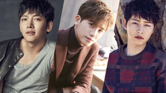 De célèbres acteurs coréens, de gauche à droite : Ji Chang Wook, Park Hyung Sik et Song Joon Ki