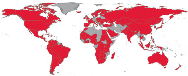 Le réseau Alliance Française recouvre aujourd'hui une grande partie des cinq continents.