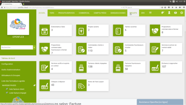 Pour commencer, dirigez-vous vers le menu "projets"