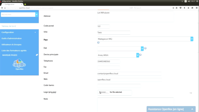 Vous pouvez personnaliser l'interface de votre Openflex en ajoutant votre logo