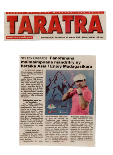 "Stileex Upgrade" : fampiofanana maimaimpoana mandritry ny hetsika Asia/Enjoy Madagascar - Titre du 17 mars 2018 dans Taratra