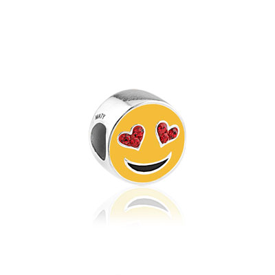 Ce Charm's argent 925 laque et pierre imitation smiley sort vraiment de l'ordinaire