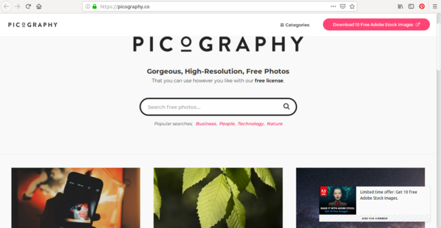 Sur Picography, vous pouvez aussi utiliser les hashtag pour vos recherches
