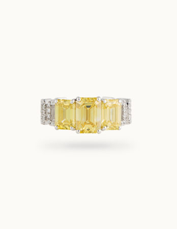 Bague en or blanc 18 carats, à 29 000 € chez Courbet