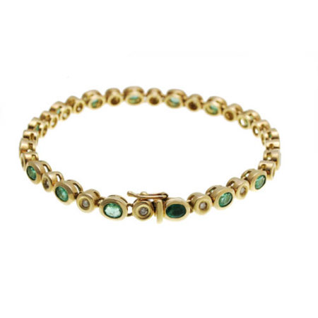 Bracelet Émeraudes Ovales sur Or Jaune 18k à 6 400 €