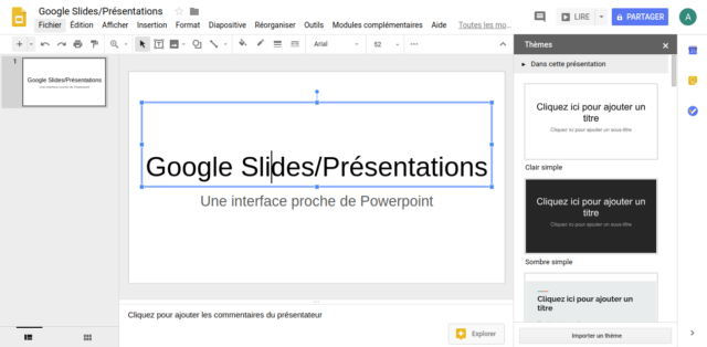 Google Slides est un logiciel de présentation en ligne qui possède une interface étrangement familière