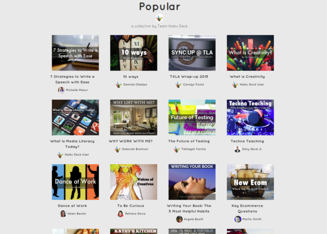 Une sélection des templates les plus populaires sur Haiku