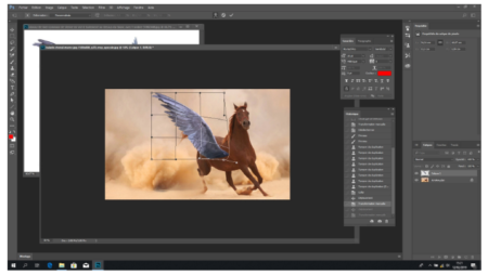 The distorted wing, with the "free transform" tool, blends better into the decor