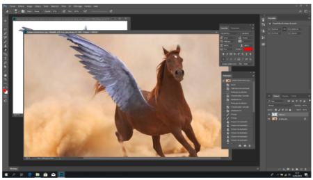 The demarcation is no longer blatant between the wing and the side of the horse. The eraser has made its small effect!