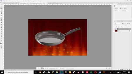 The pan is detached from the white background