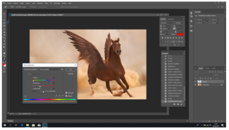Adjust the hue, saturation, and brightness to have "the ideal wing" :)