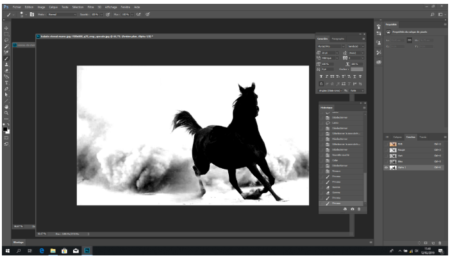 A very black horse's head on a white background