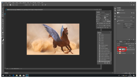 We applied the merge mask and here is the result, the wing No. 2 is well placed