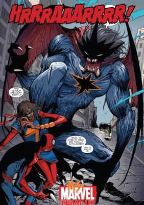 Spider-man et Miss Marvel vont faire les frais d'une Minerva fâchée ^^
