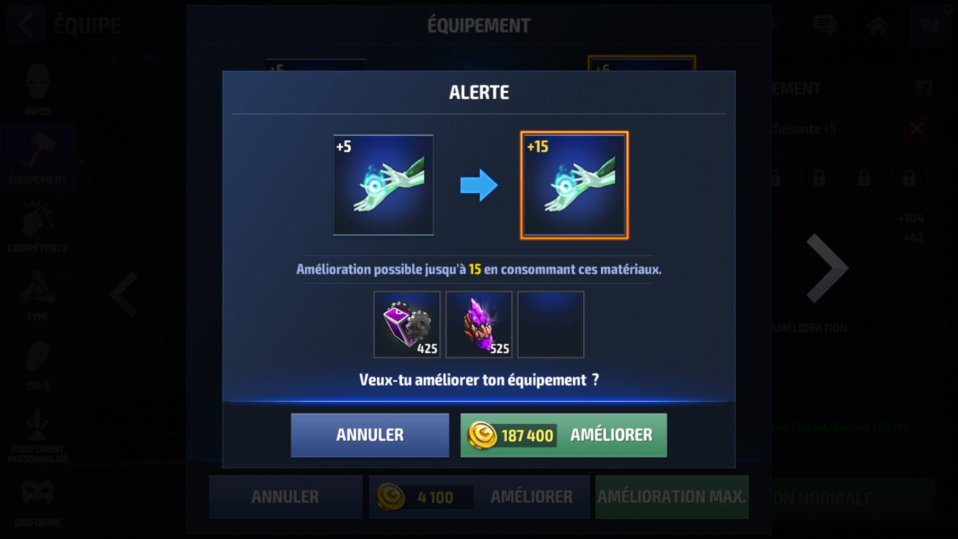 Hop, du niveau 5 au 15