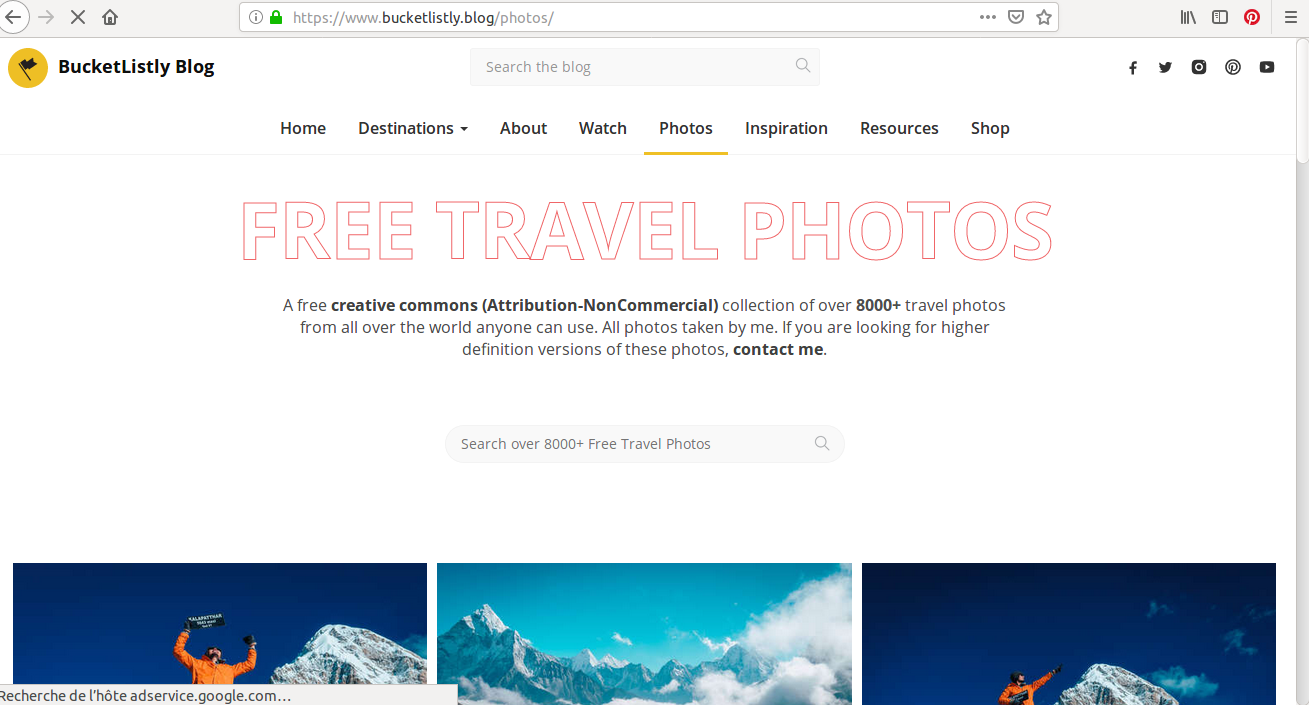 C'est plus de 8 000 photos de voyage qui vous attendent sur Bucket Listly