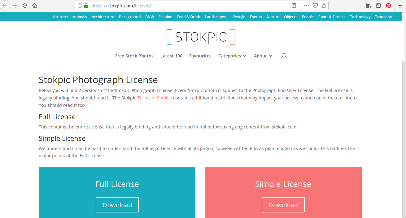 On trouve plus d'une quinzaine de catégories de photos sur Stokpic