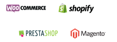 Factomos es compatible con Woocommerce, Shopify, Prestashop y Magento