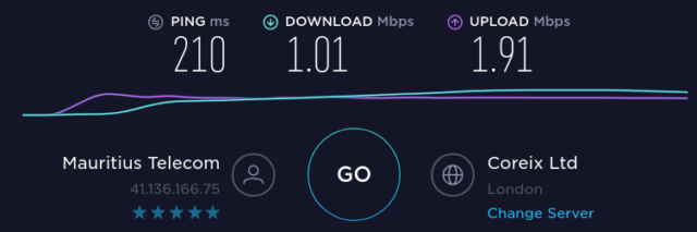 Internet entre Maurice et le Royaume-uni