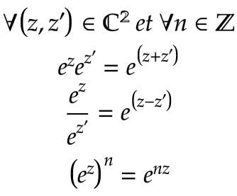 Formules exponentielle complexe