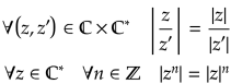 Propriétés du module des nombres complexes