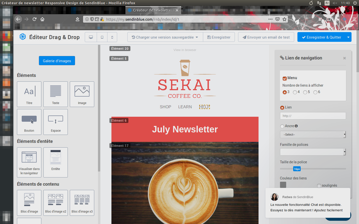 Un parmi les multiples templates pour la base de votre Newsletter