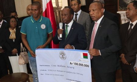 Le régime Malgache encourage les Barea de Madagascar depuis la qualification en phase finale en 2017 de la CAN 2019