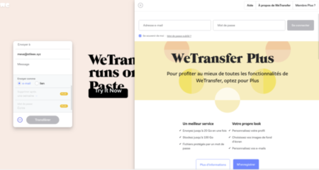 Wetransfer Plus para más funciones