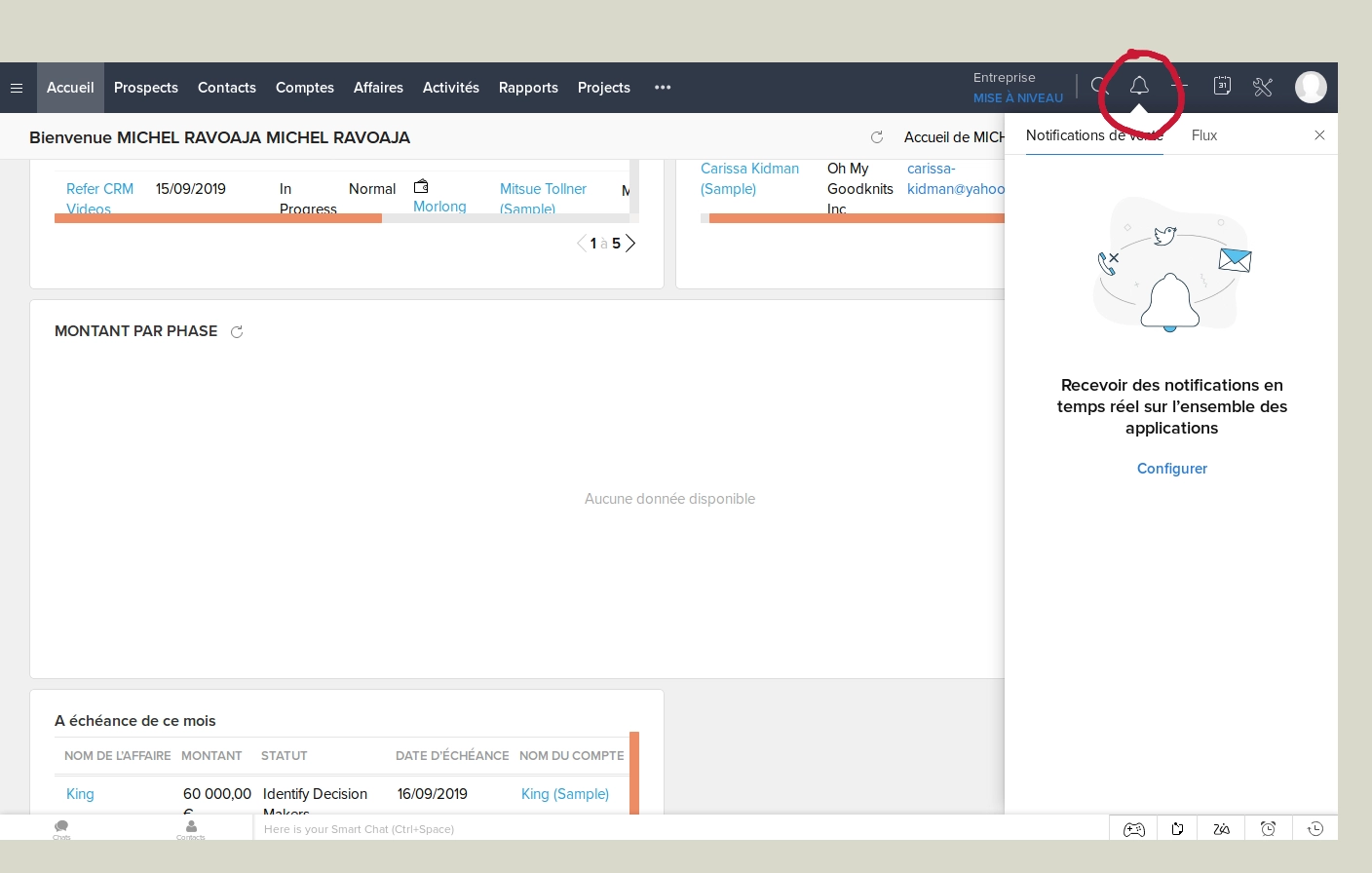 Le SalesSignals est un système d’alerte utilisé par Zoho CRM afin de vous avertir lorsqu'un prospect consulte vos différentes campagnes