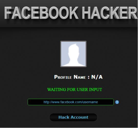Les logiciels "de piratage Facebook" demandent au départ le lien du compte à pirater