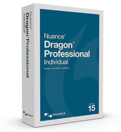 Le boîtier de Dragon Professional Individual, logiciel de reconnaissance vocale payant