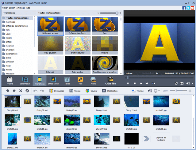Rozhraní AVS Video Editor