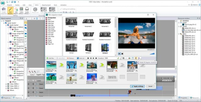 Rozhraní Free Video Editor VSDC
