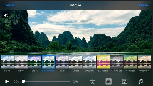 Software pro úpravu videa iMovie MAC iOS