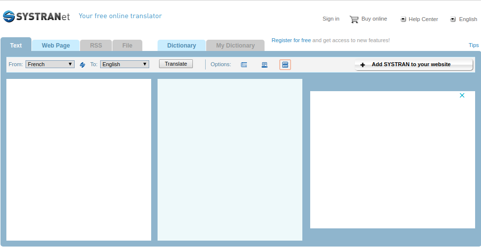 SYSTRANet es tan fácil de usar como Google Translate
