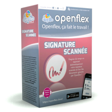 Tento software Openflex umožňuje automatické připojování vašich podpisů