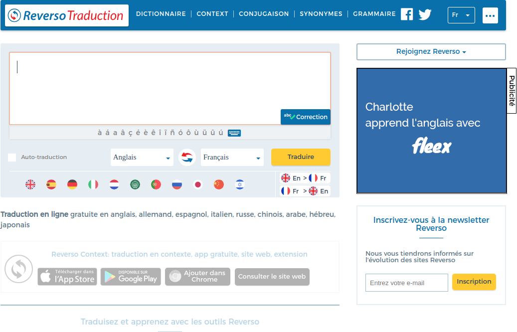 Pokročilé funkce Reverso vám umožňují automaticky opravovat texty k překladu