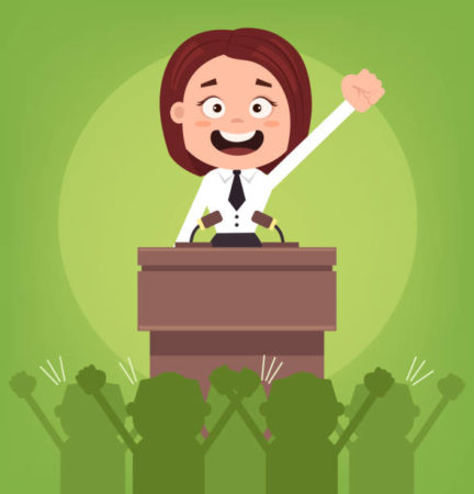 ¿No debería una mujer política ser más convincente en un discurso político?