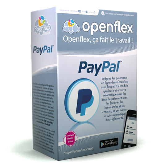 El módulo de Paypal permite pagos en línea en Openflex