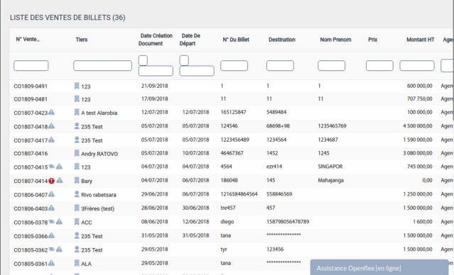 El módulo de billetaje Openflex archiva la compra de entradas y asientos.